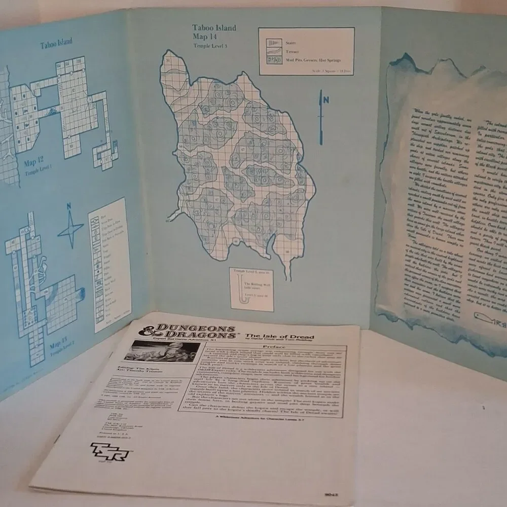 TSR Dungeons & Dragons X1 The Isle of Dread Adventure Module 9043 (1983)